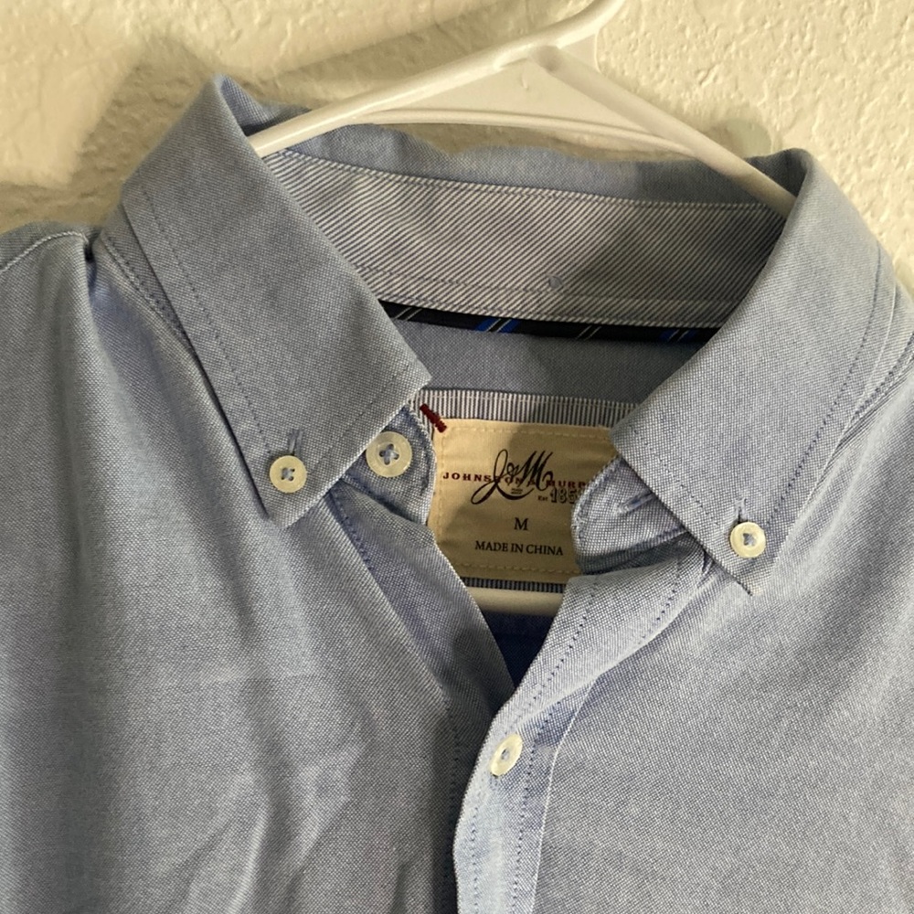 Johnston and Murphy blue comfortable work shirt button down